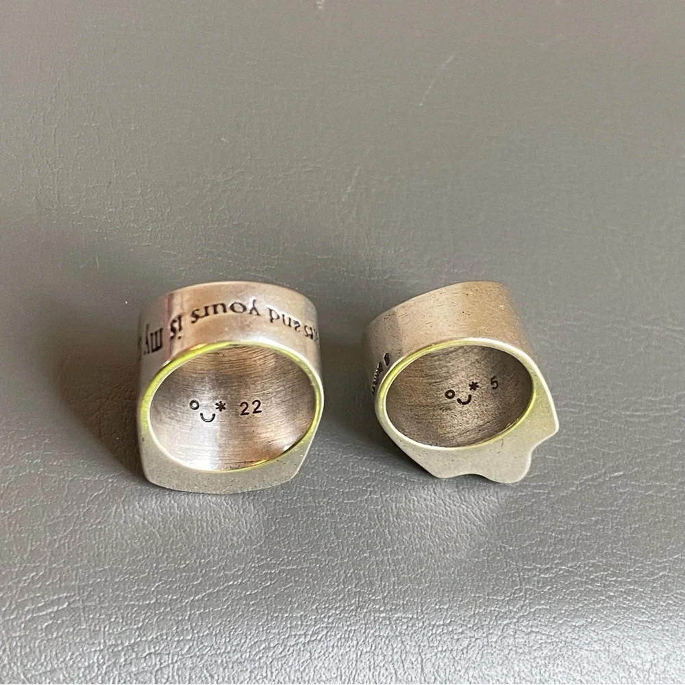 Sterling Silver Sculpted Face Ring - Silver